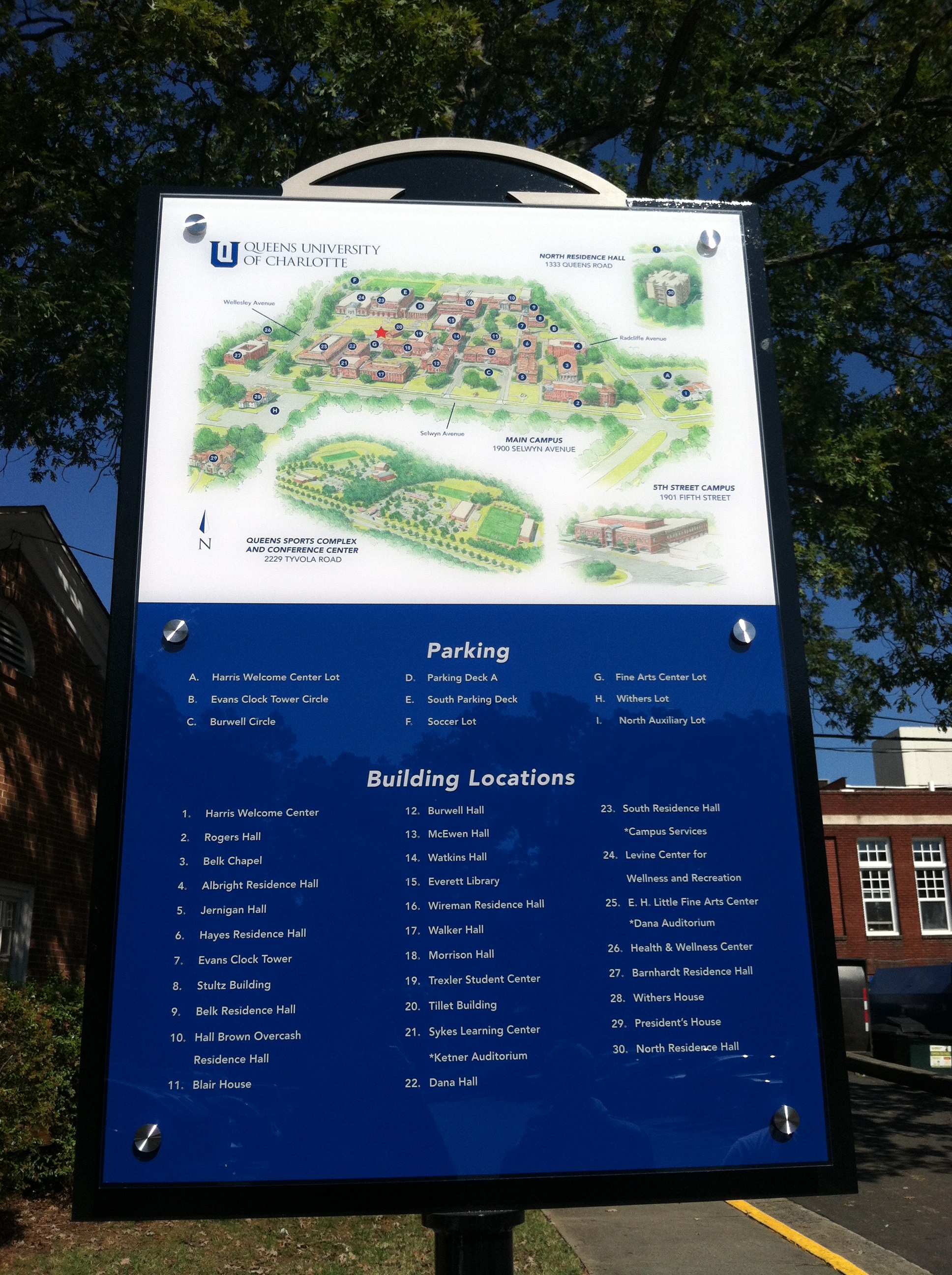 The Queens University Of Charlotte Campus Map Proxemics
